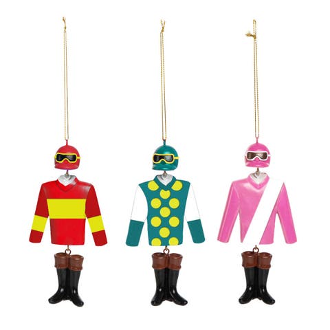 Jockey Silks Trio Christmas Tree Ornament Set of 3