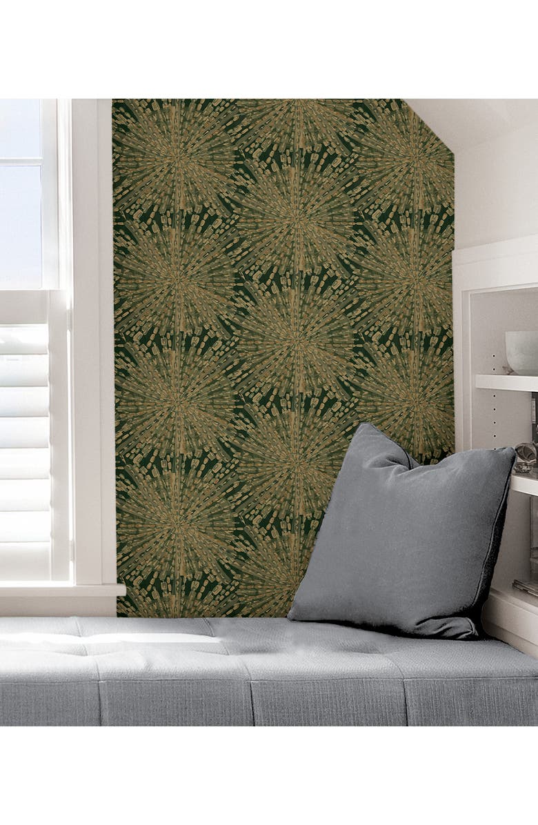 Wallpops Emerald Green Sunburst Peel & Stick Wallpaper, Alternate, color,