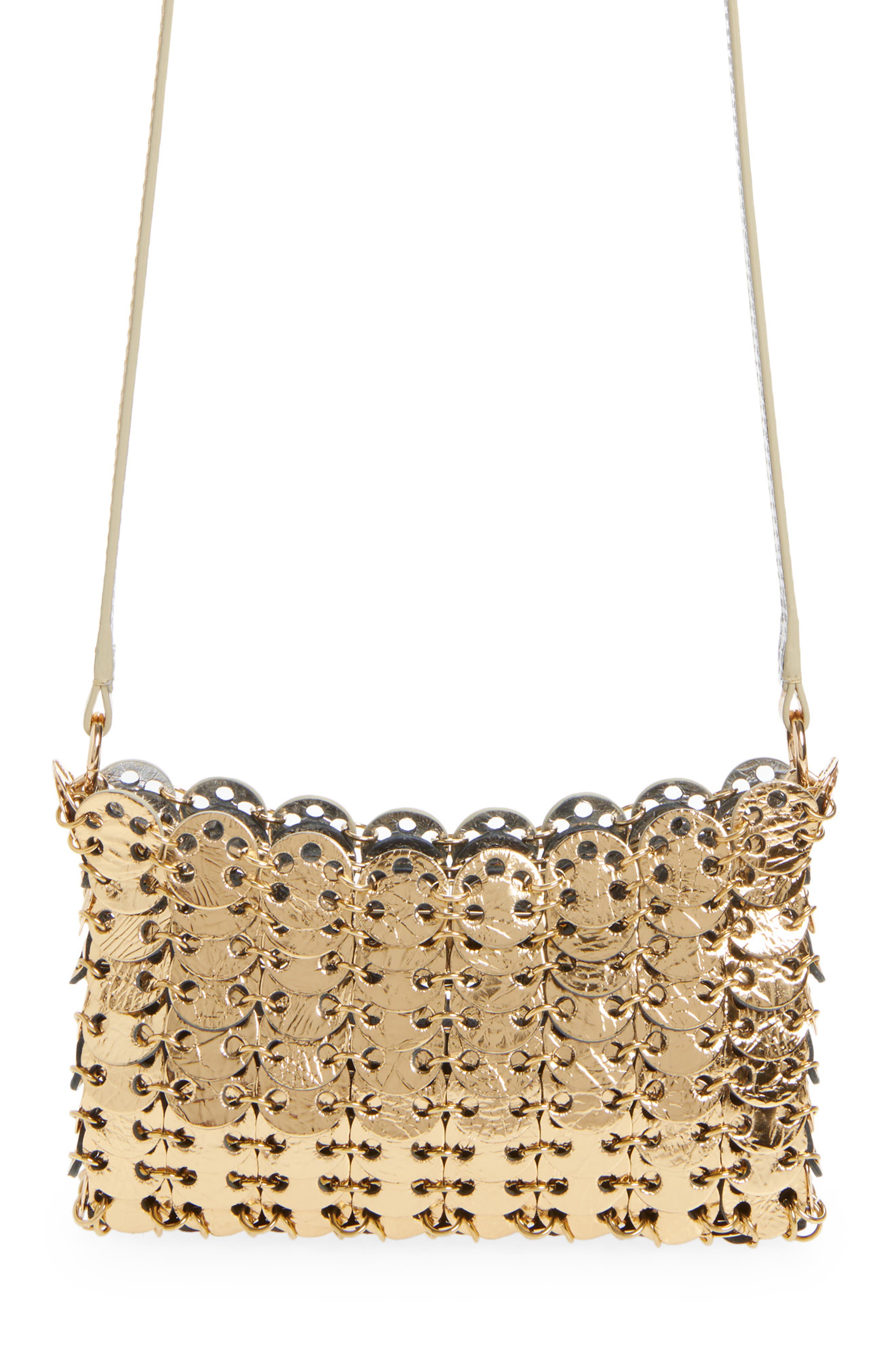 Rabanne 1969 Reversible Nano Flip Bag, Main, color, Gold/ Silver