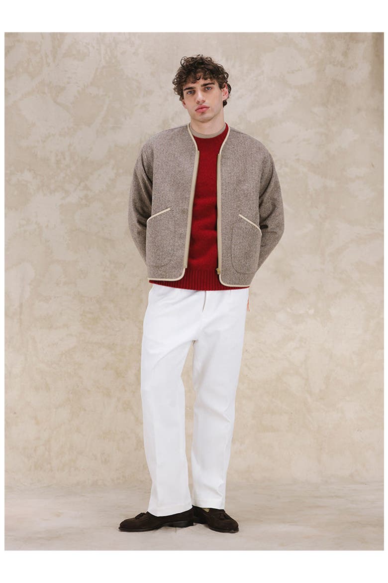 Herringbone Wool Jacket, Alternate, color, Beige