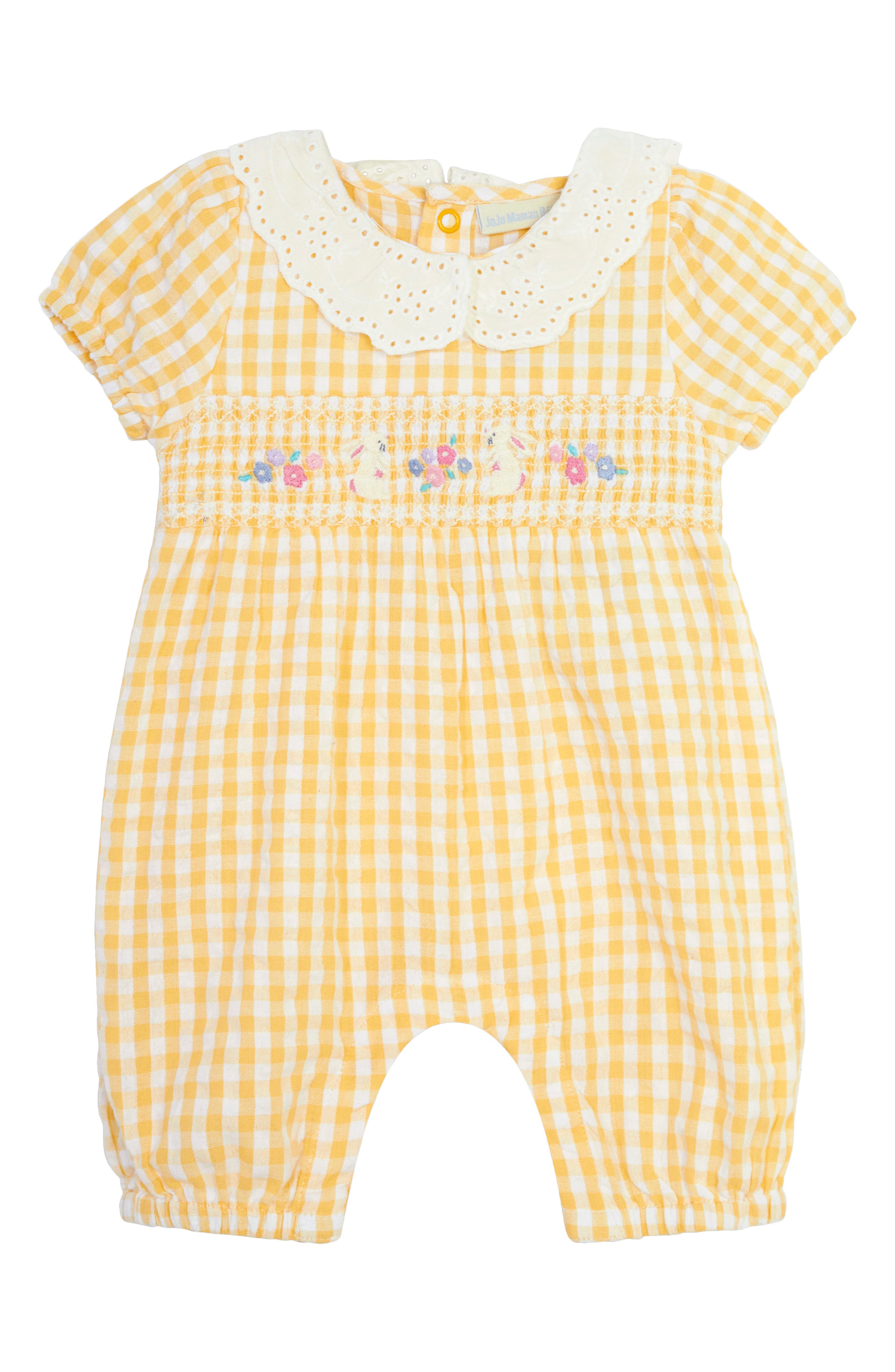 JOJO MAMAN BEBE Embroidered Bunny Romper | Nordstromrack