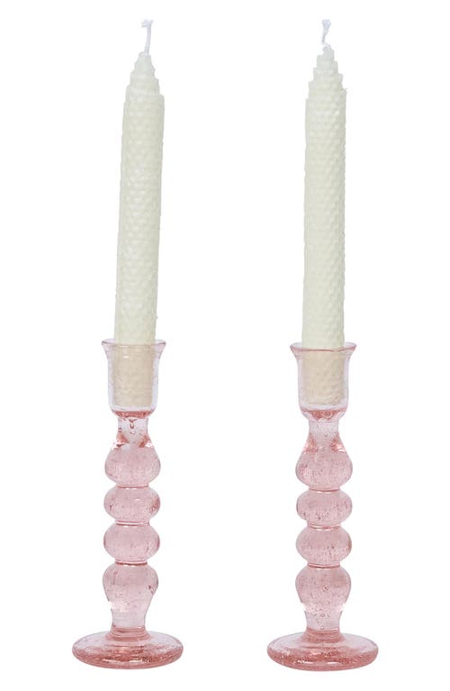 Juliska Provence Set Of 2 Candlesticks In Blush