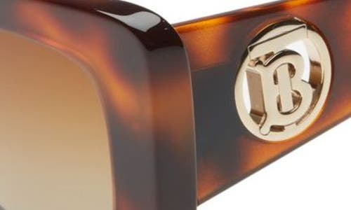 Burberry Light Havana 51mm Square Polarized Sunglasses In Light Havana/brown Gradient