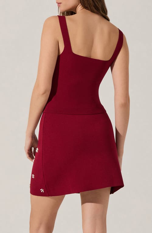 Astr The Label Osanna Faux Pearl Detail Sweater In Red