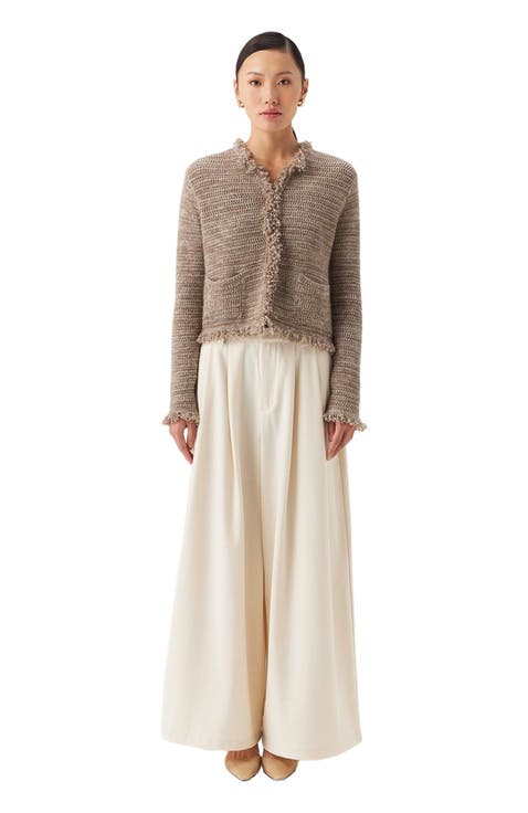 Cashmere Cardigan with Frayed Edges