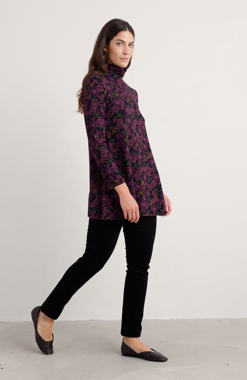 Seasalt Cornwall Grass Kelp Mock Neck Stretch Organic Cotton Tunic In Purple