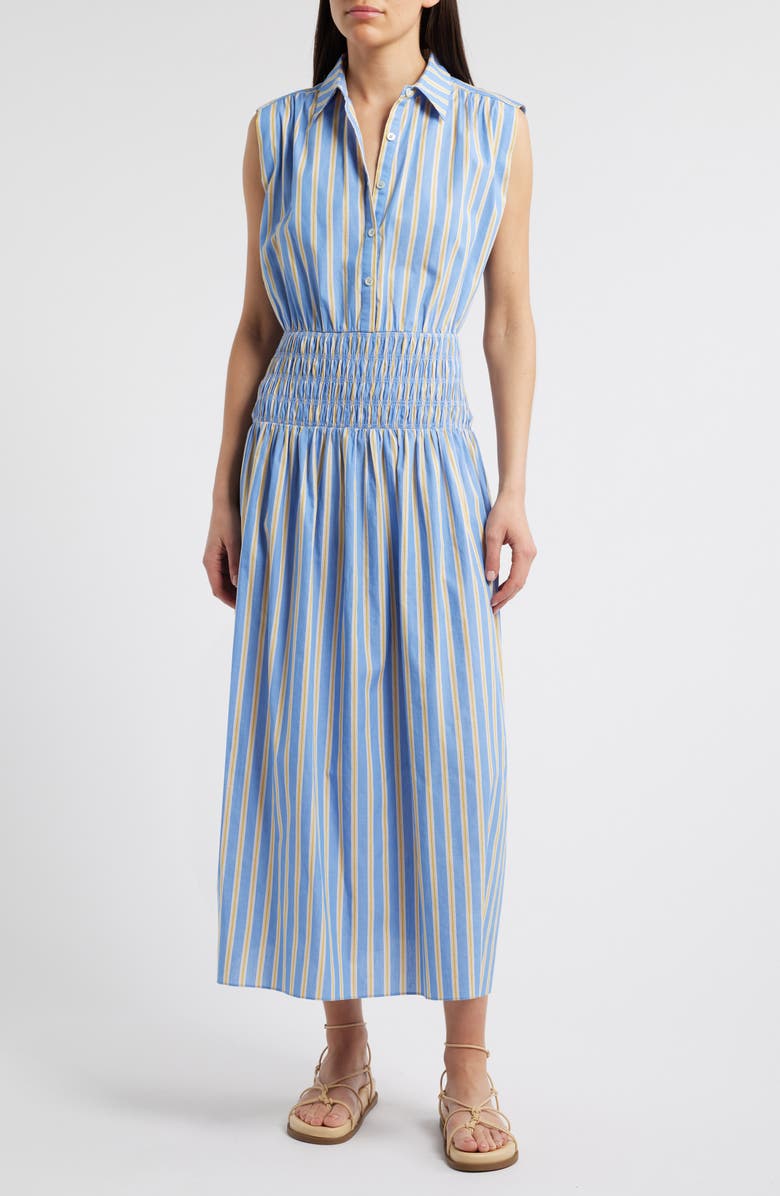 Saylor Edna Stripe Cotton Poplin Shirtdress, Main, color,