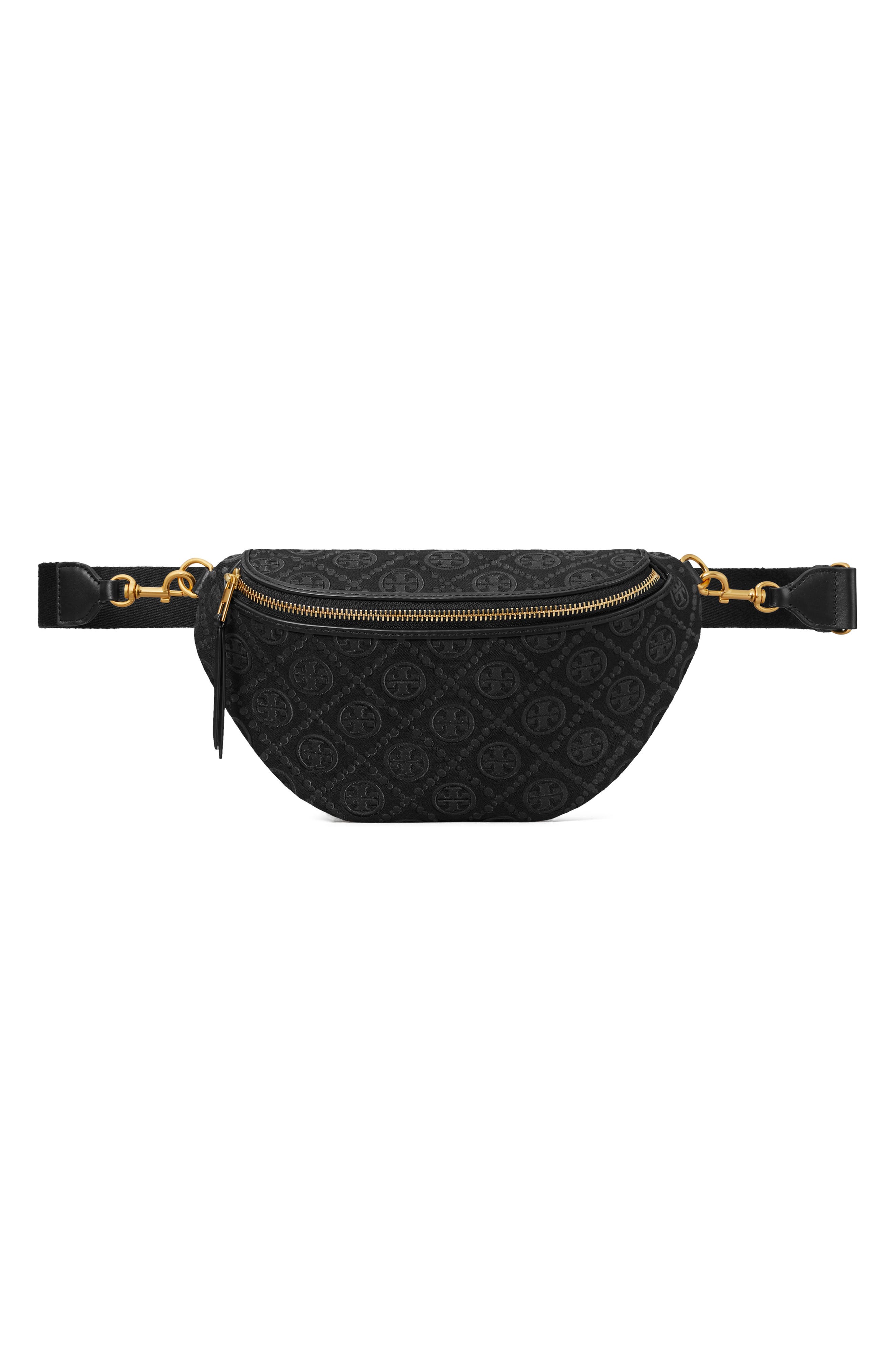 Tory Burch T Monogram Jacquard Belt Bag, Alternate, color, Black