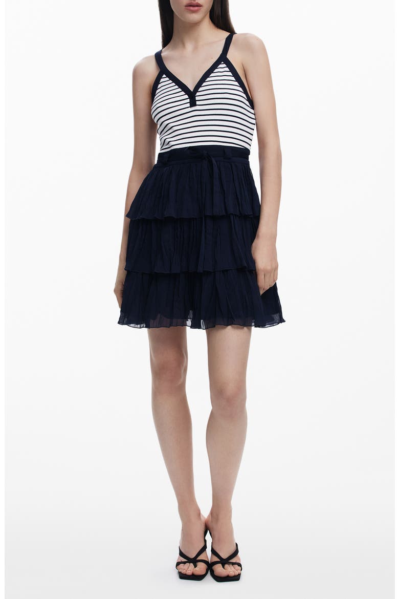 Mix Media Sleeveless Minidress, Main, color, BLUE