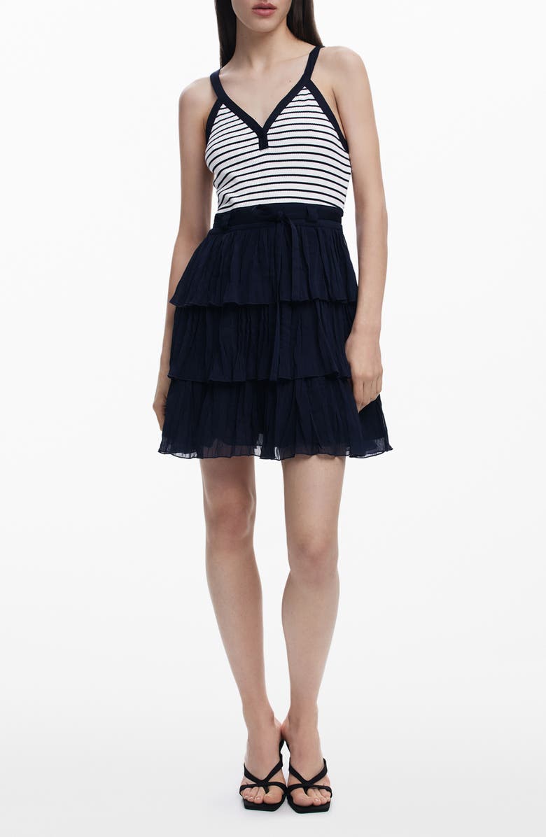 Desigual Mix Media Sleeveless Minidress, Main, color,