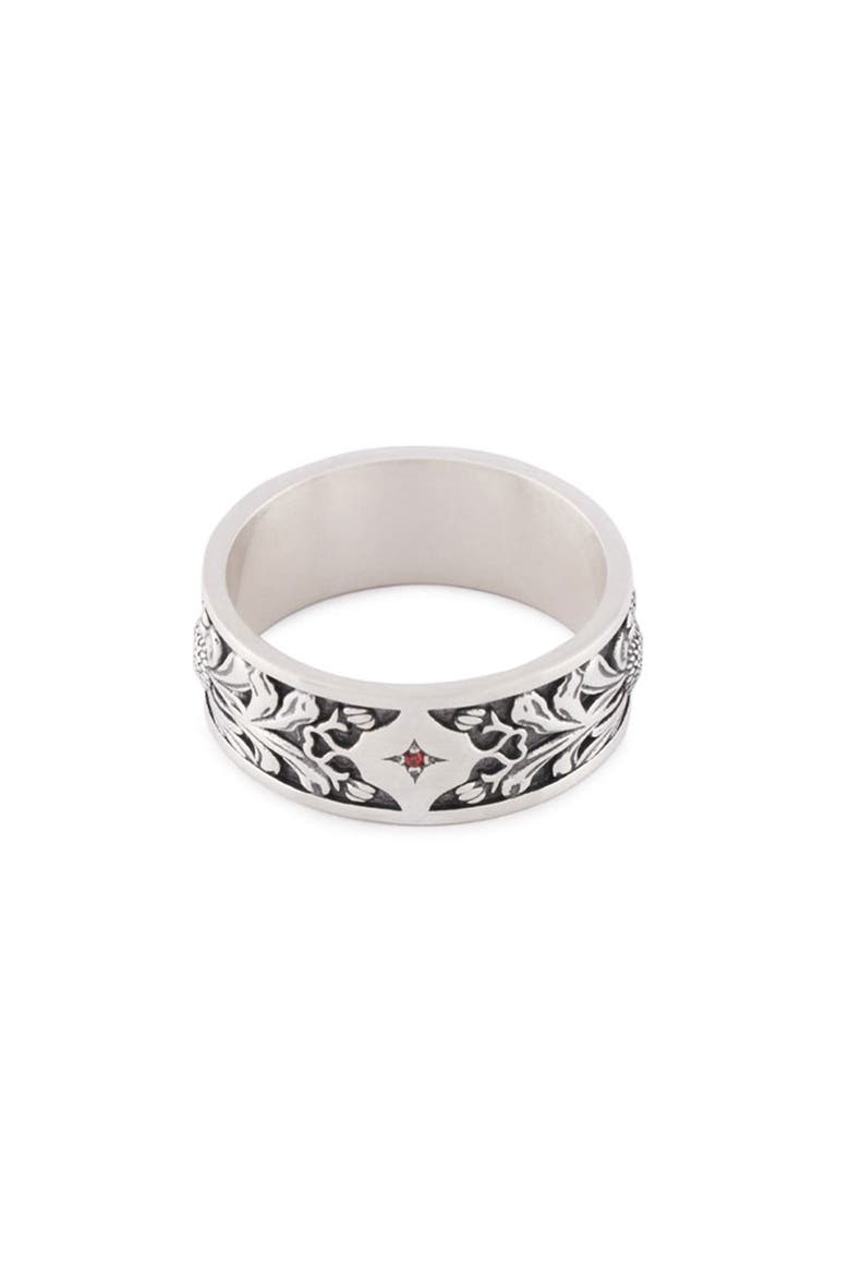 Kabuto Band Ring, Main, color, SILVER