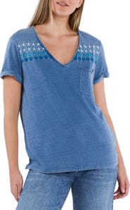 Billy T Super Star Embroidered V-Neck T-Shirt