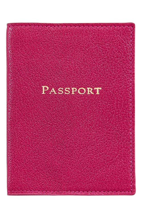 Graphic Image Leather Passport Cover In Pink