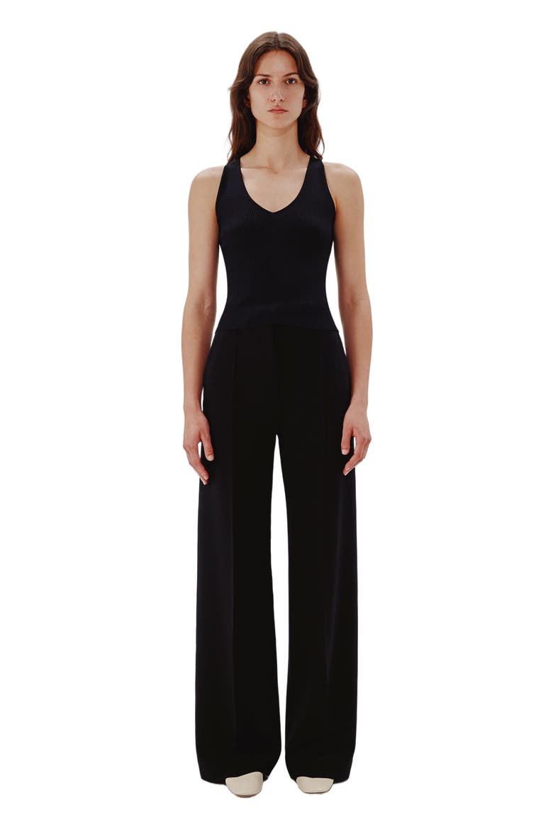 DEEP V TANK KNIT, Main, color, BLACK