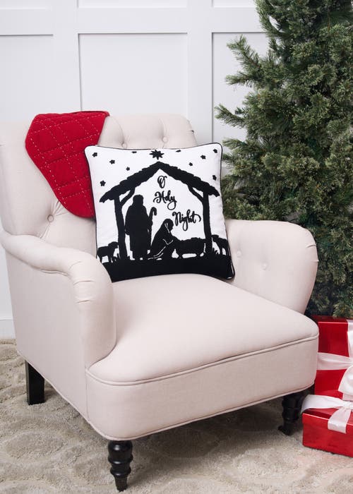 C & F Home C&f Home Holy Night Tufted Christmas Throw Pillow, 18" X 18" In Black
