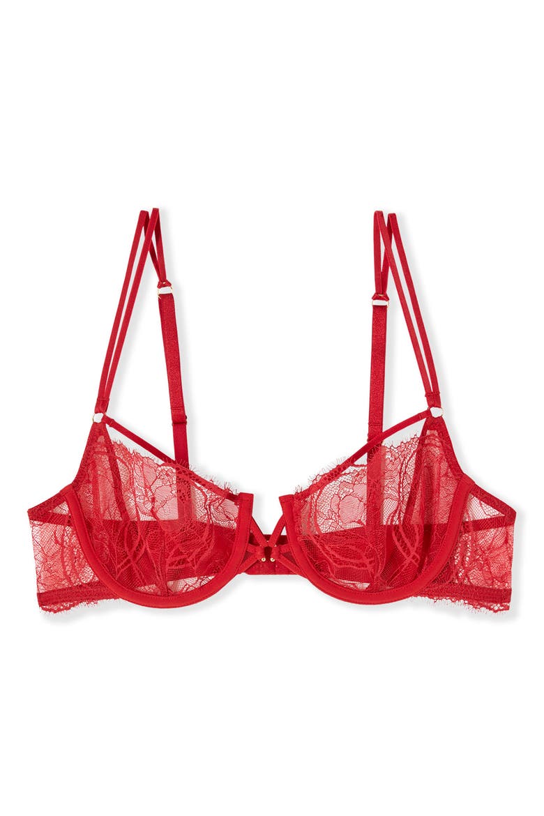 Vertige N°9 Underwire Balconette Bra, Alternate, color, RED