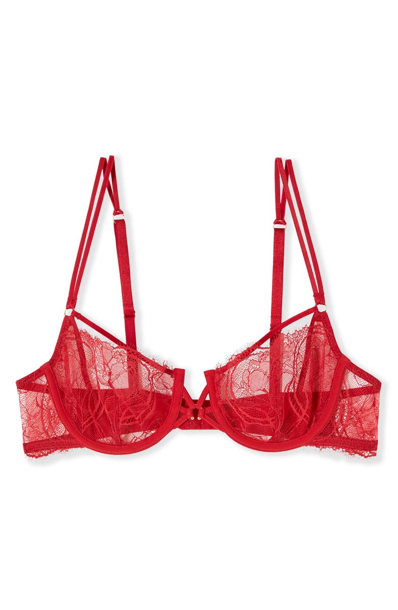 Etam Vertige N°9 Underwire Balconette Bra, Alternate, color, Red