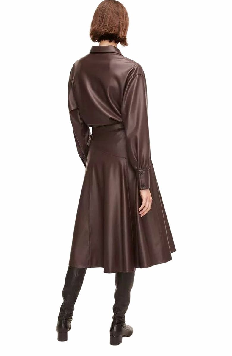 Rebecca Taylor Vegan Leather Midi Whisper Skirt, Alternate, color,