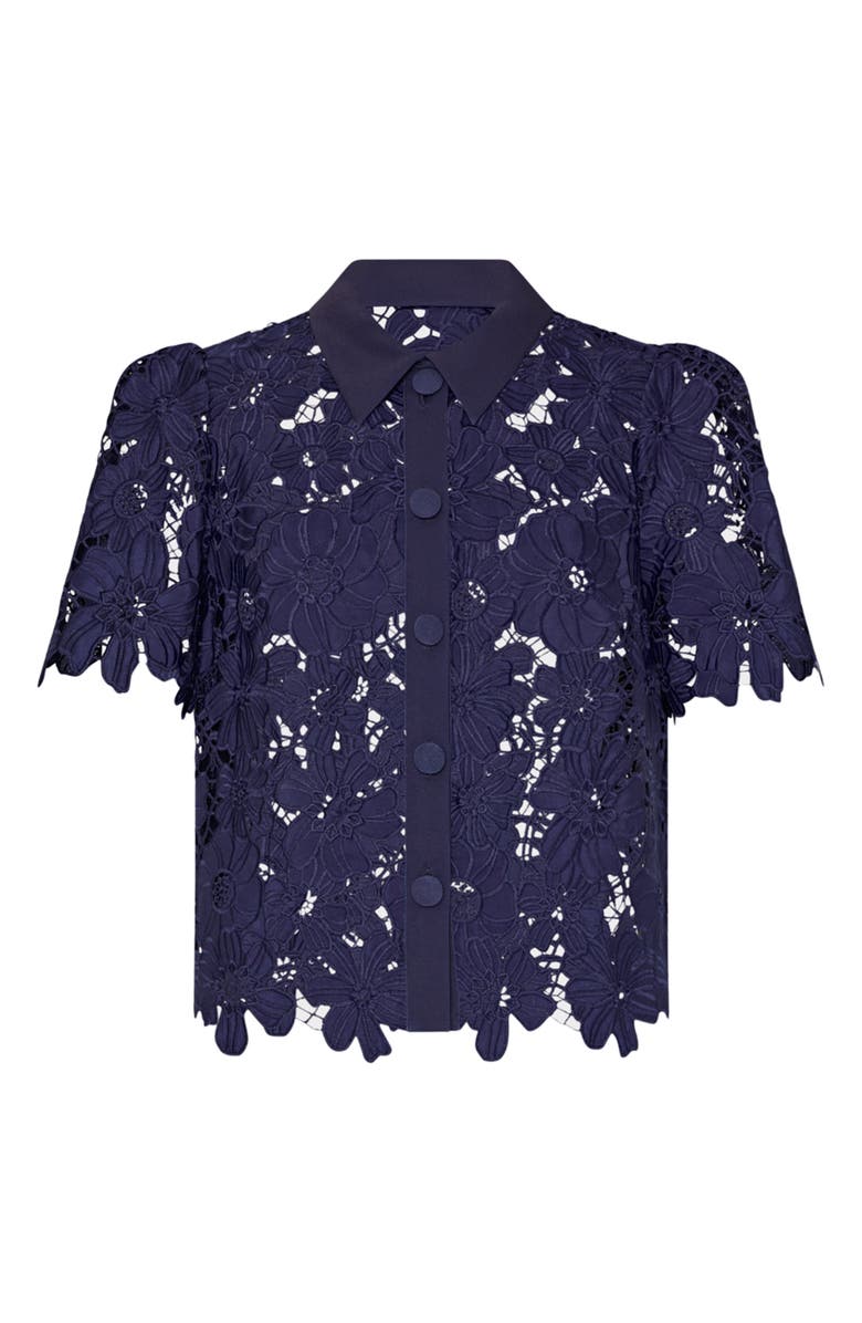 Milly Addison Lace Short Sleeve Shirt, Alternate, color, 