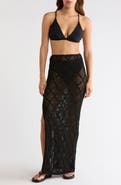 Elan Lace Side Slit Cover-Up Maxi Skirt