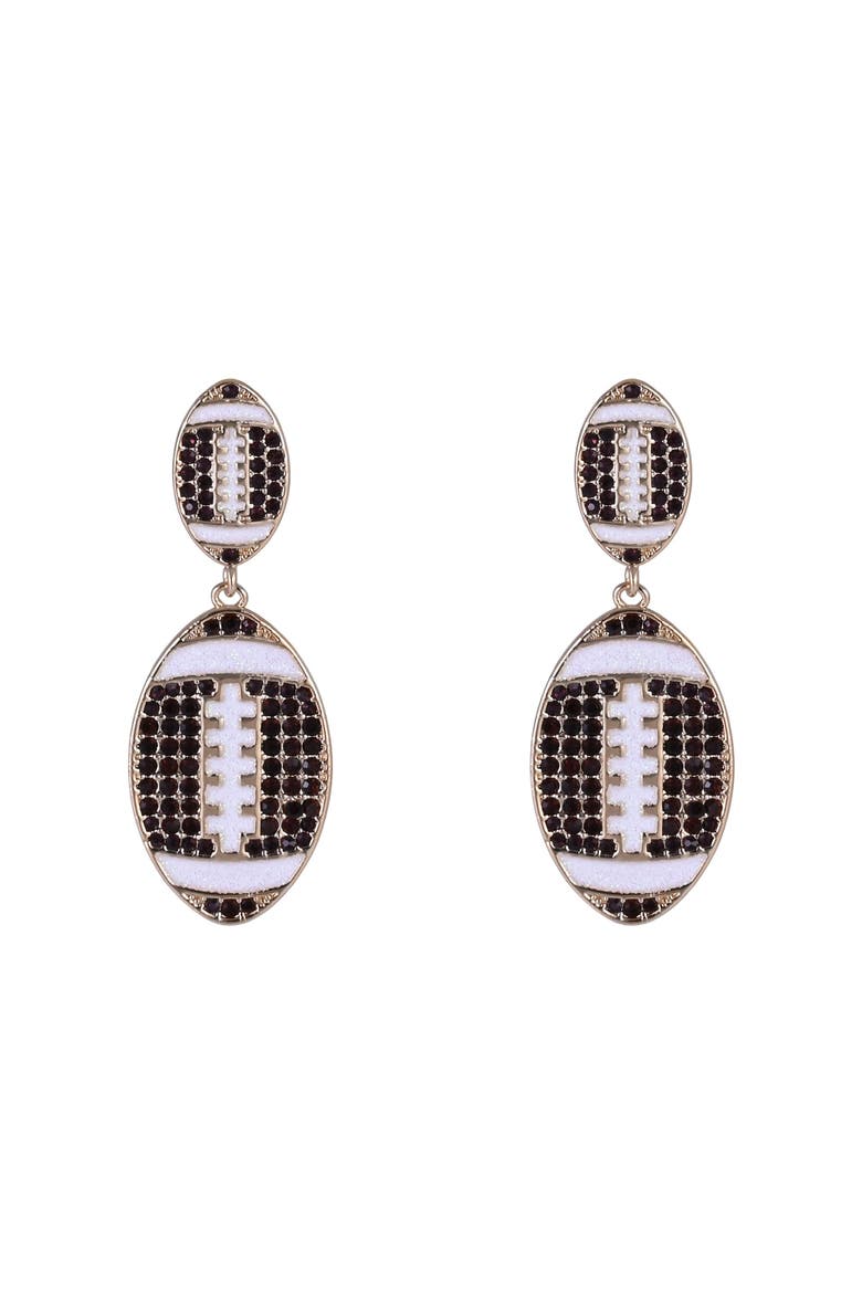 Game Day Stone Football Earrings, Alternate, color, Brown