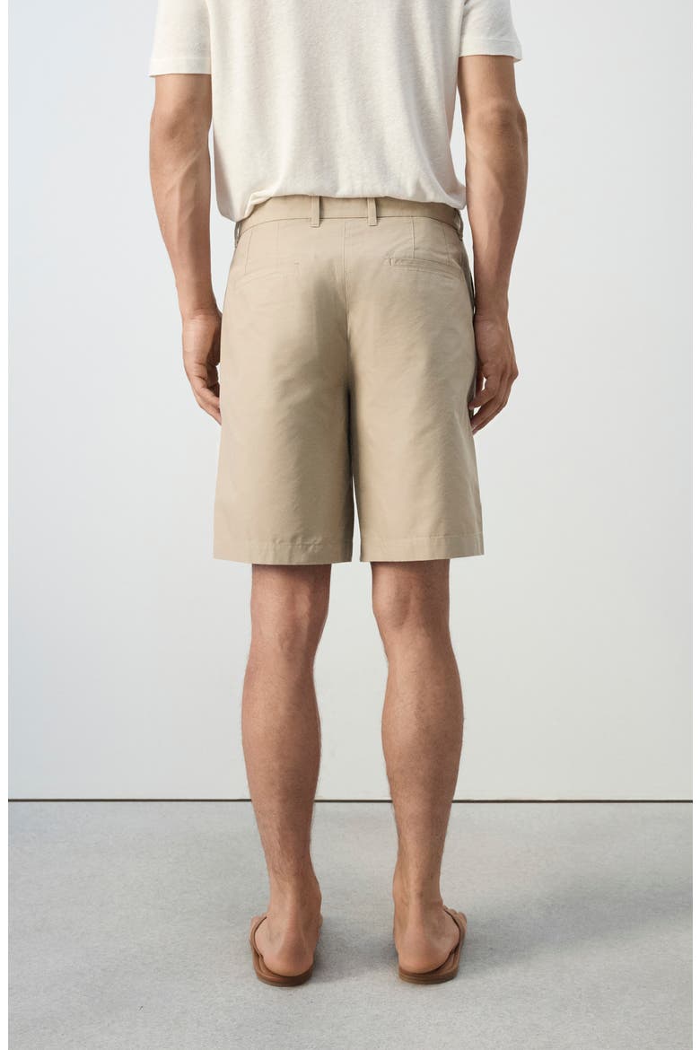 Pleat Front Bermuda Shorts, Alternate, color, BEIGE