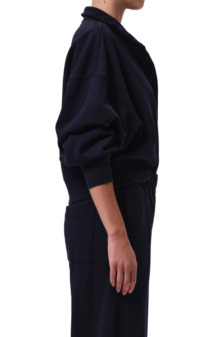 Mirelle Oversize Henley Sweatshirt, Alternate, color, NAVY