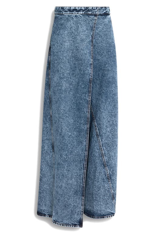 Alaïa Womens Wrap Wide-leg Denim-blend Jeans Bleu Neige In Bleu Neige