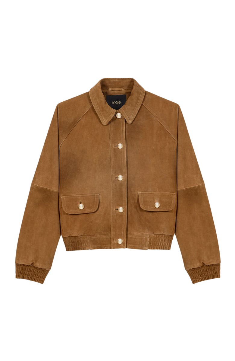 maje Suede jacket, Alternate, color, Camel