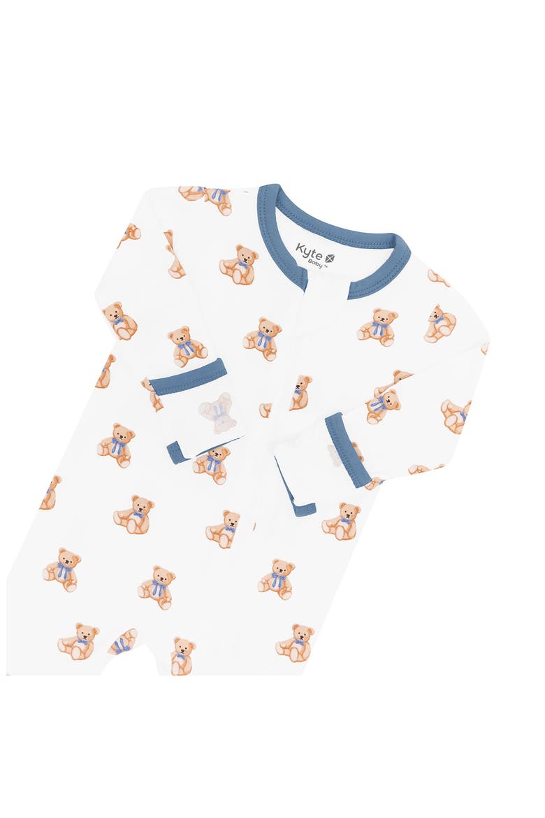 Teddy Bear Zip-Up Footie, Alternate, color, TEDDY BEAR