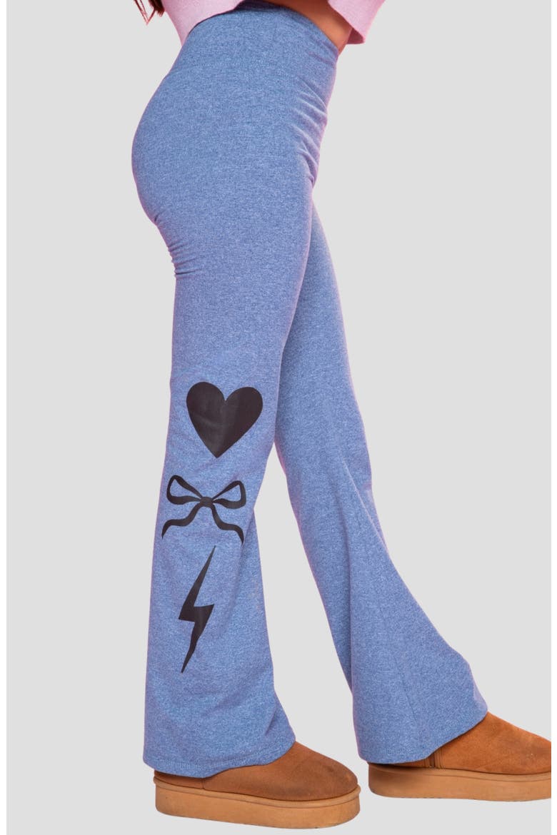 Kids' Soft Luxe Flare Leggings, Alternate, color, VINTAGE DENIM ELEMENTS