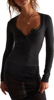 Free People Wide Awake Jersey Henley