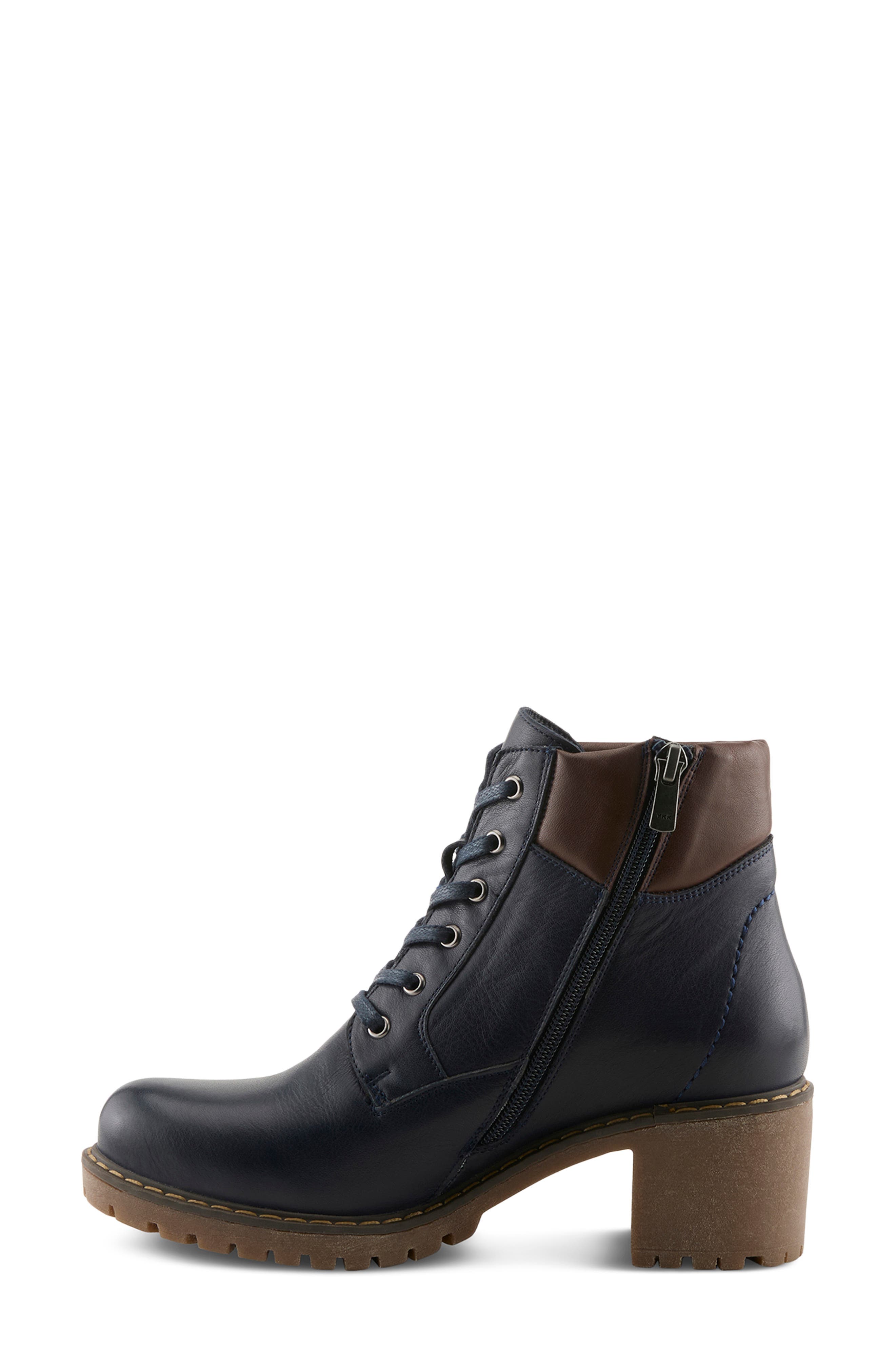 Alpina Leather Bootie, Alternate, color, NAVY MULTI