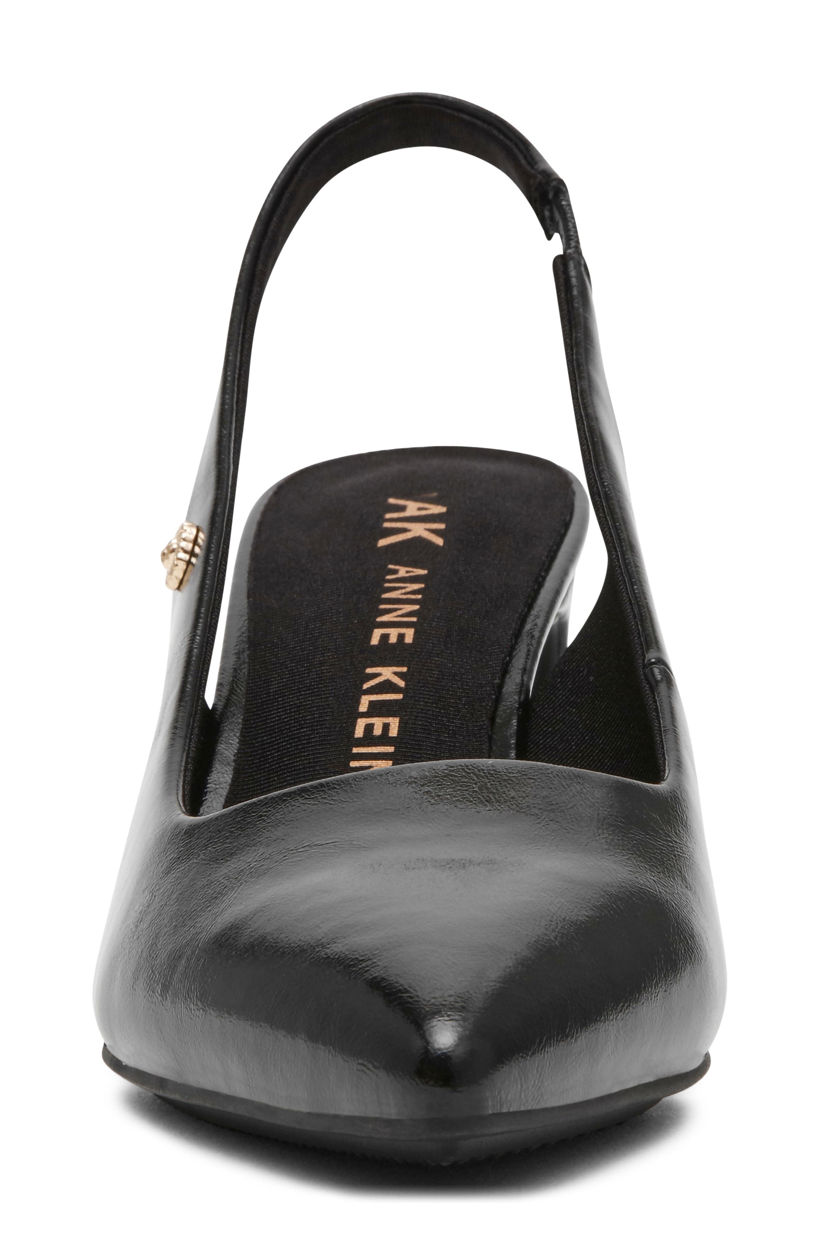 Bethie Faux Leather Slingback Pump, Alternate, color, BLACK