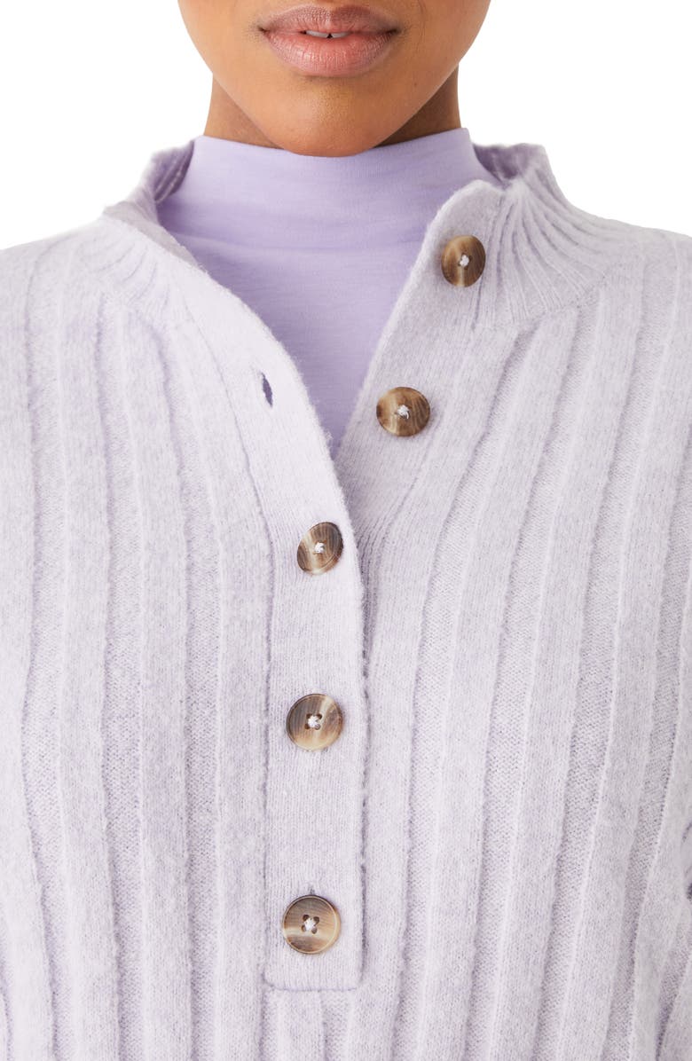 Frank And Oak Half Placket SeaWool Ribbed Sweater, Alternate, color,