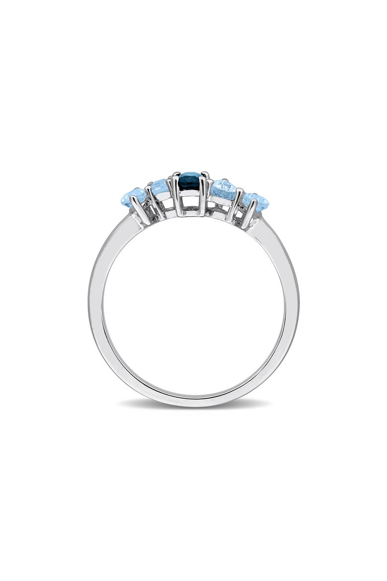 Sterling Silver Sky Blue Topaz & London Blue Topaz Ring, Alternate, color, BLUE