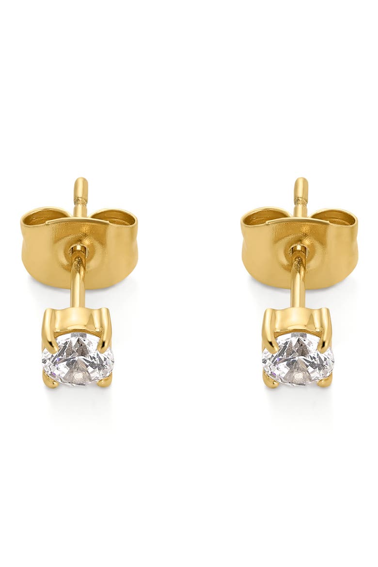 Classic Cubic Zirconia Tennis Stud Earrings, Alternate, color, GOLD