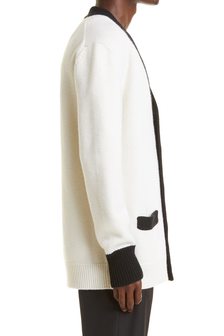 Colorblock DG Logo Wool Cardigan, Alternate, color, COMBINED COLOUR