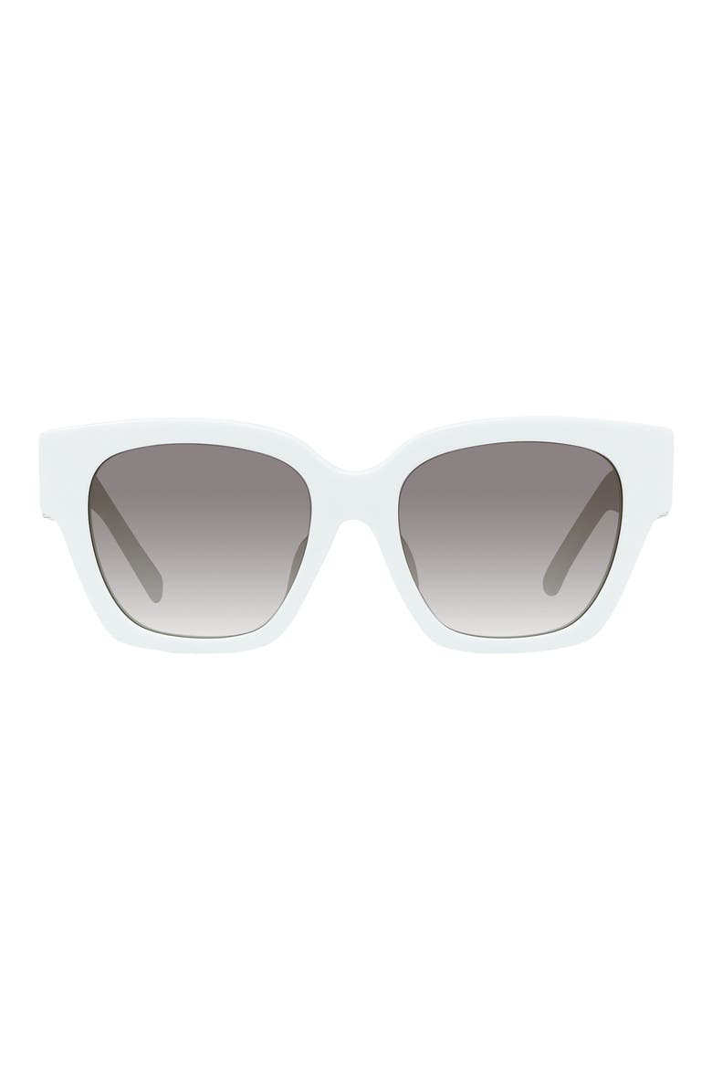 4G 53mm Square Sunglasses, Main, color, WHITE / GRADIENT BROWN