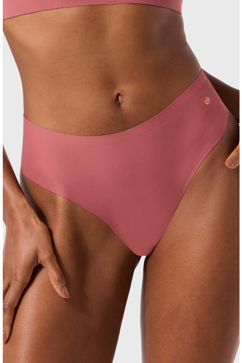 High Waist Thong, Main, color, PINK CANYON