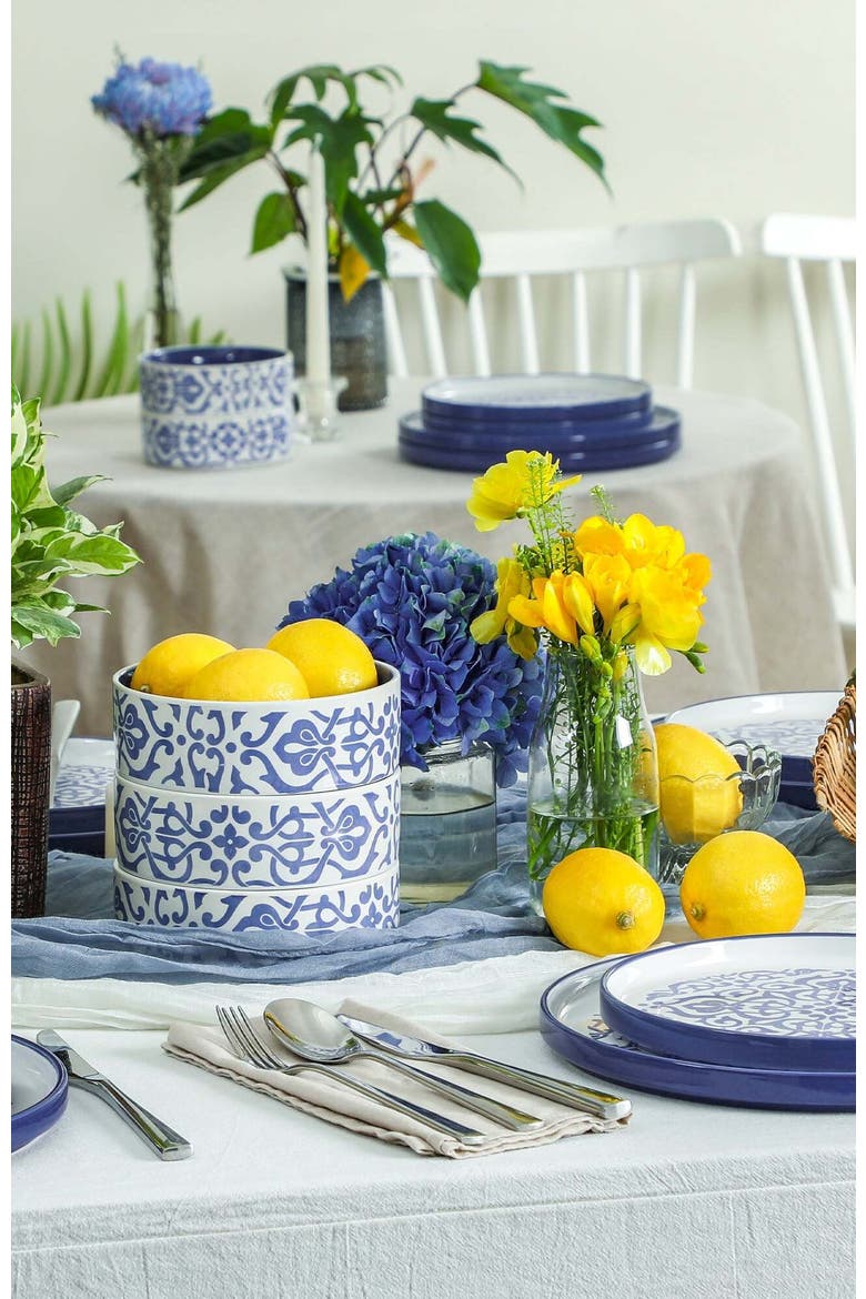 Tropea Stoneware 12-Piece Dinnerware Set, Alternate, color, Blue