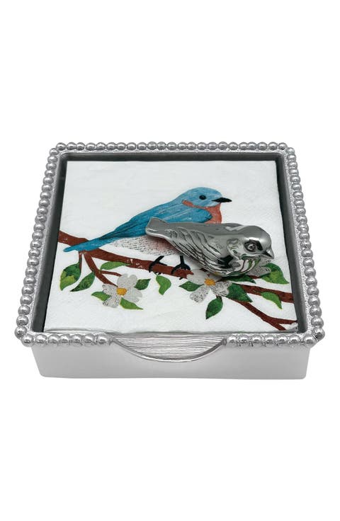 Bird Beaded Napkin Box Set