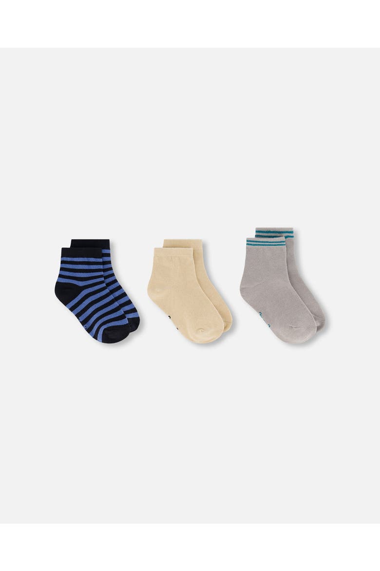 Socks (3 Pairs) Set Striped, Main, color, Striped Beige