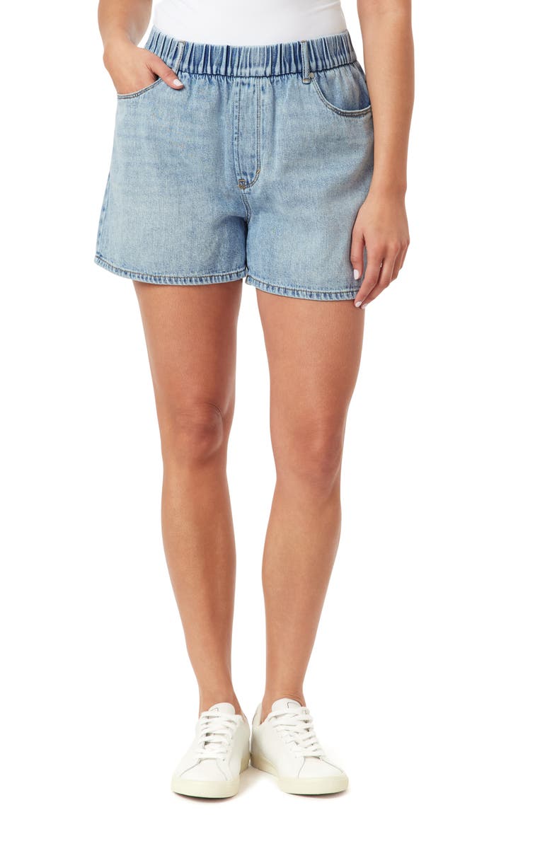 Kensie High Rise Pull-On Denim Shorts, Main, color, Lismore