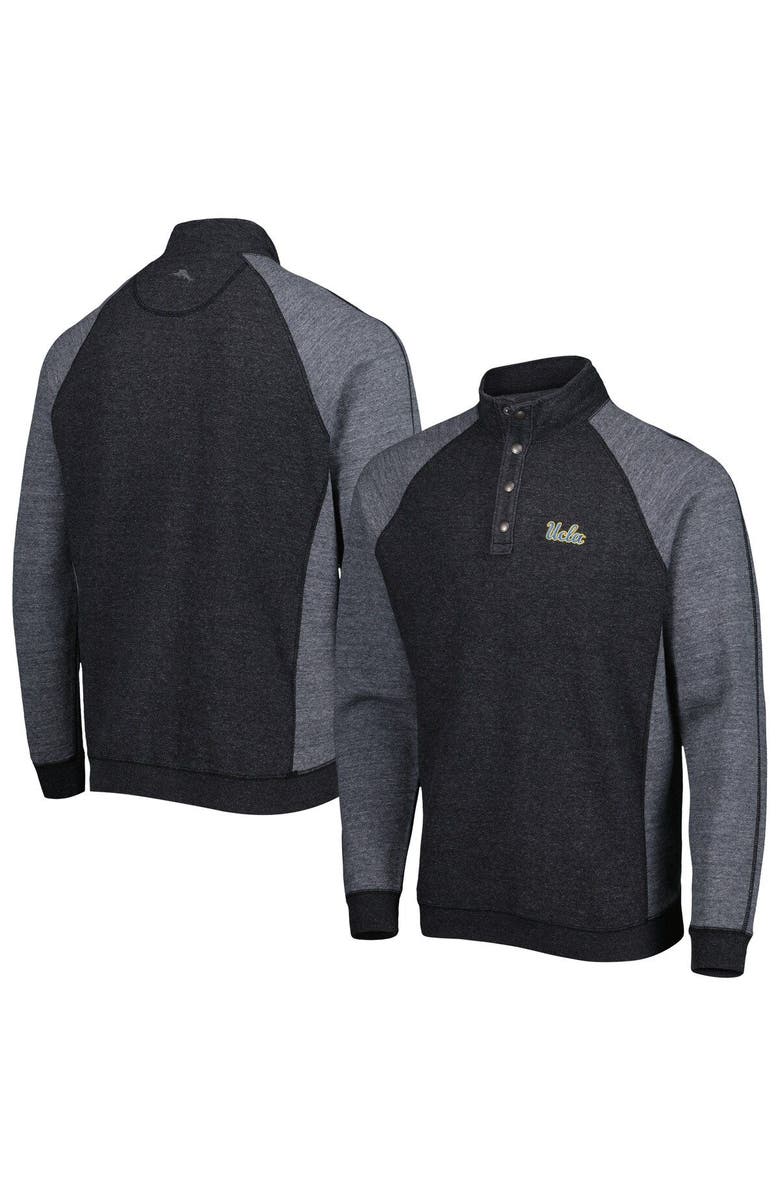 Tommy Bahama Men's Tommy Bahama Black UCLA Bruins Sport Scrimmage Snap Mock Neck Raglan Button-Up Jacket, Main, color, 