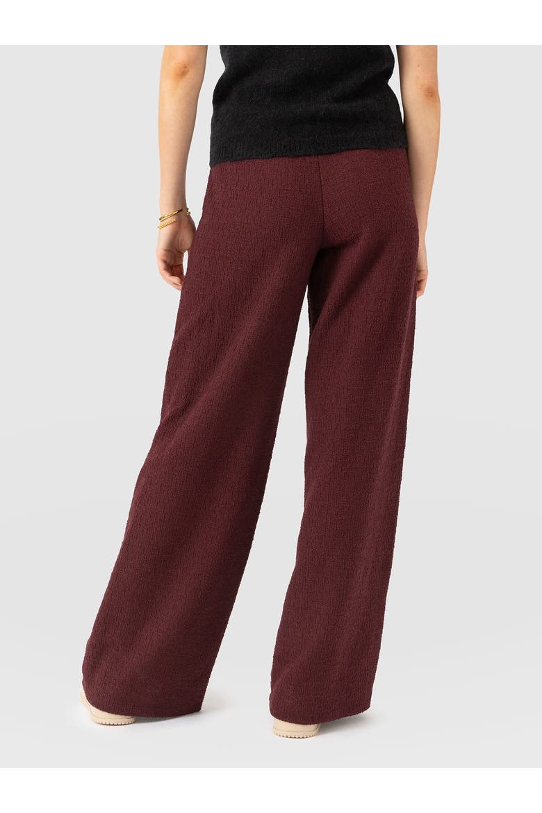 Keller Wide Leg Pant, Alternate, color, Burgundy Boucle