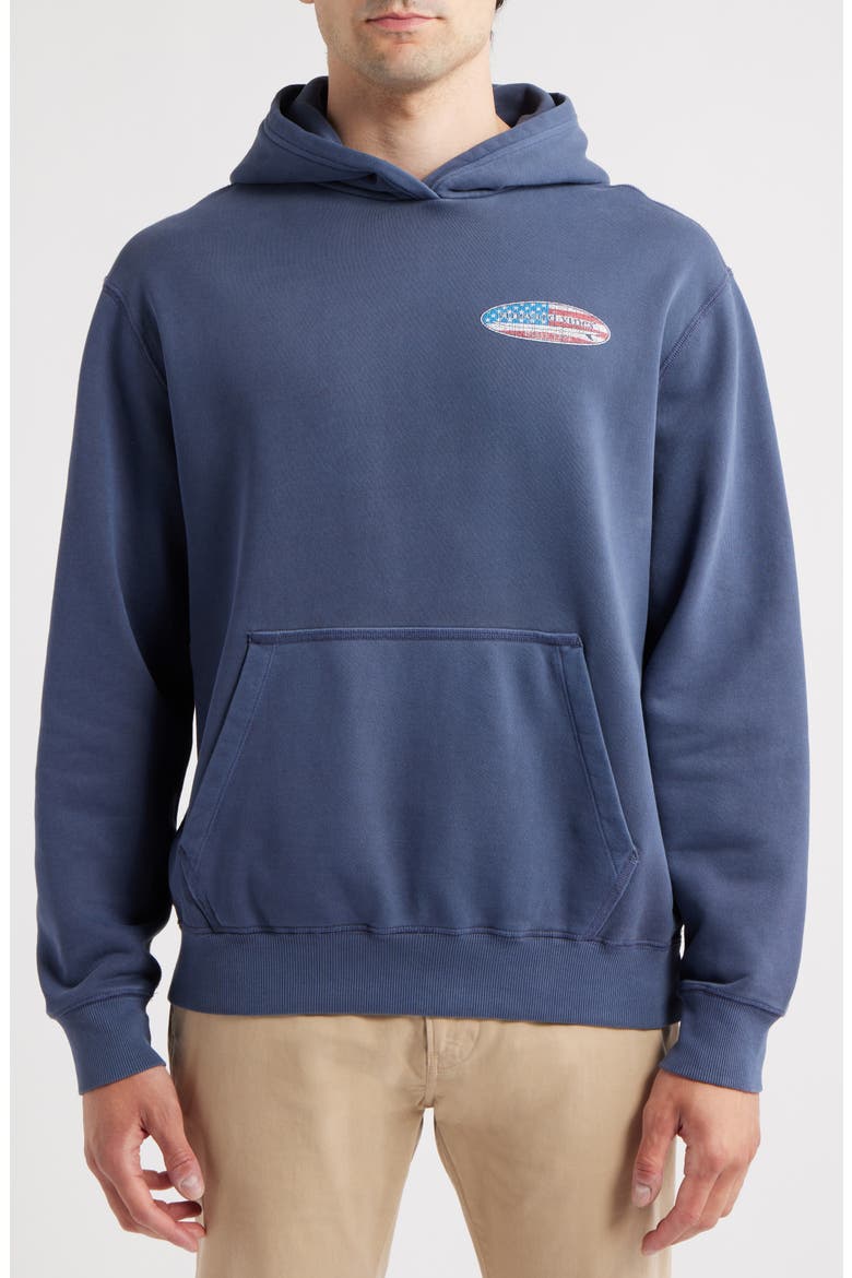Americana Surfboard Hoodie, Main, color, NAUTICAL NAVY