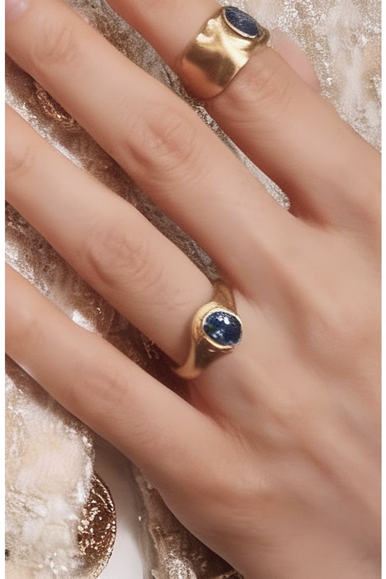 Fig Ring, Alternate, color, Gold & Blue