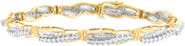 Haus of Brilliance 14K Yellow Gold Round and Baguette Cut Winding Love Diamond Bracelet
