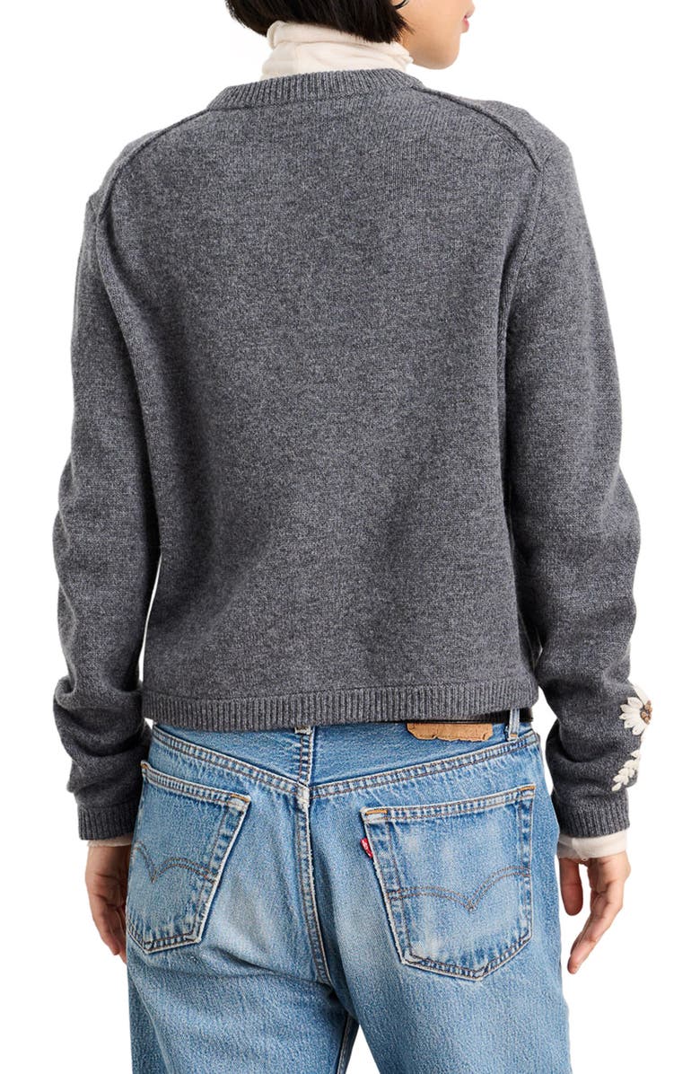 Alex Mill Becca Embroidered Floral Merino Wool Cardigan, Alternate, color, 